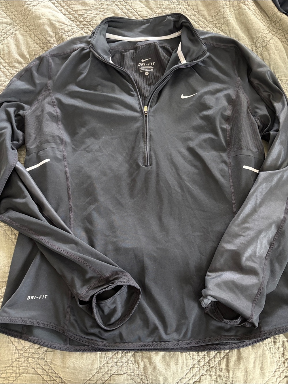 Women Nike Black Dri-FIT Half-Zip Performance Pullover